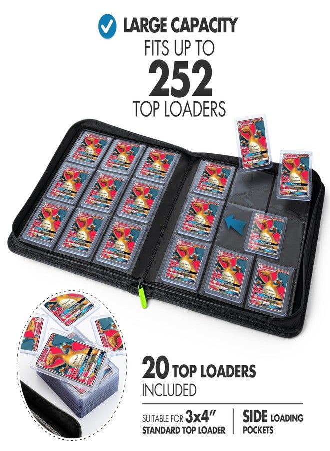 FunGuys Toploader Binder - 252 Capacity Trading Card Storage Binder, Zippered Side-Loading Album with 9-Pocket Layout for TCG, Yu-Gi-Oh!, MTG - Image 2